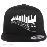 Piano Notes Musical Flat Bill Trucker Hat thumb 0