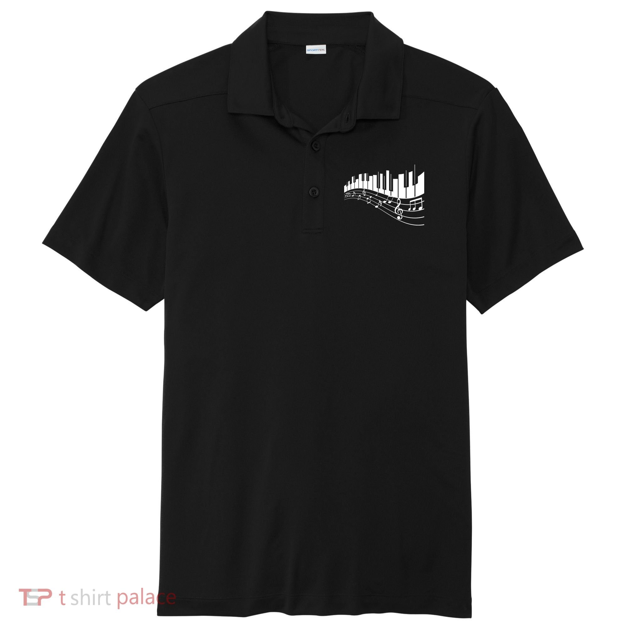 Piano Notes Musical Sport-Tek Posi-UV Pro Polo
