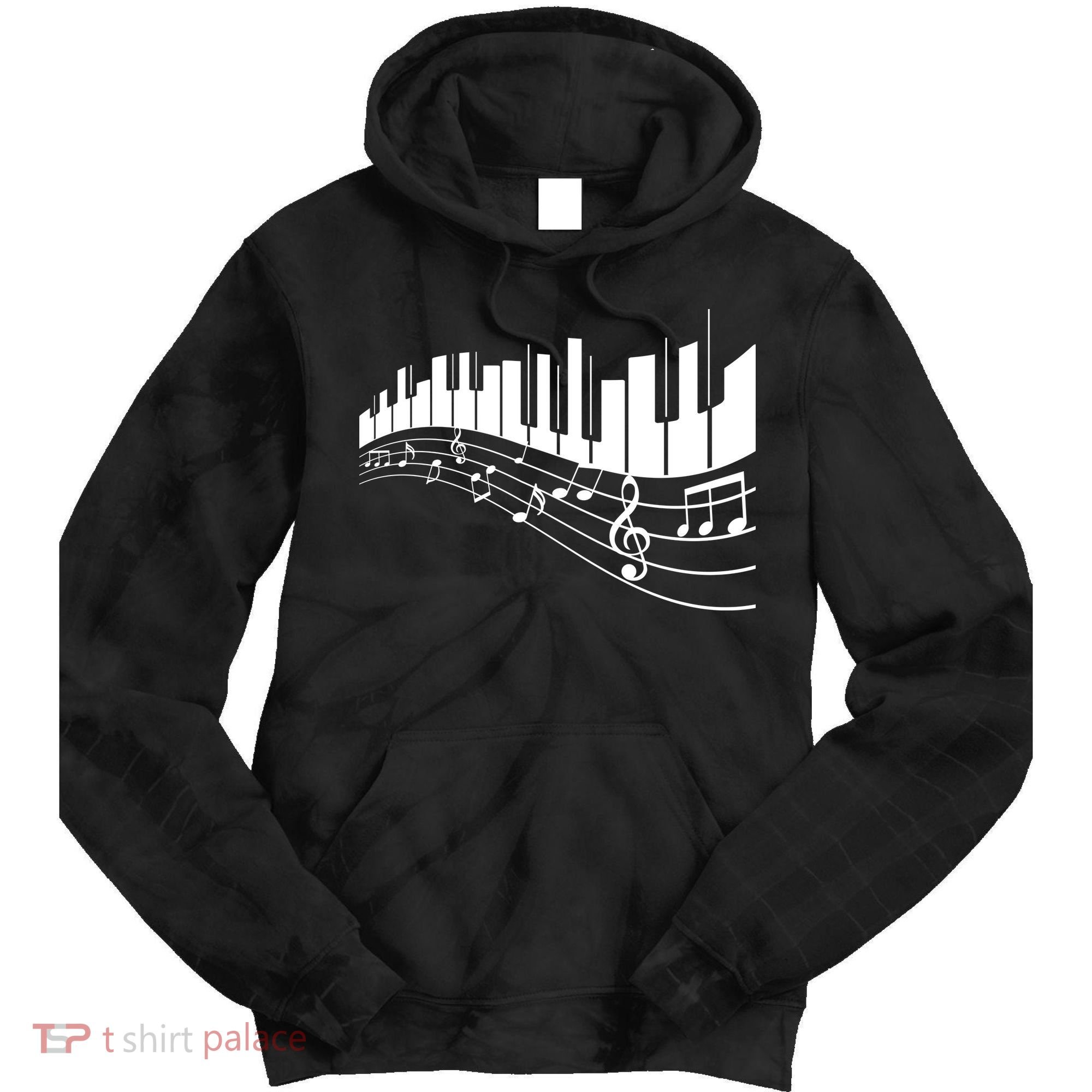 Piano Notes Musical Tie Dye Hoodie