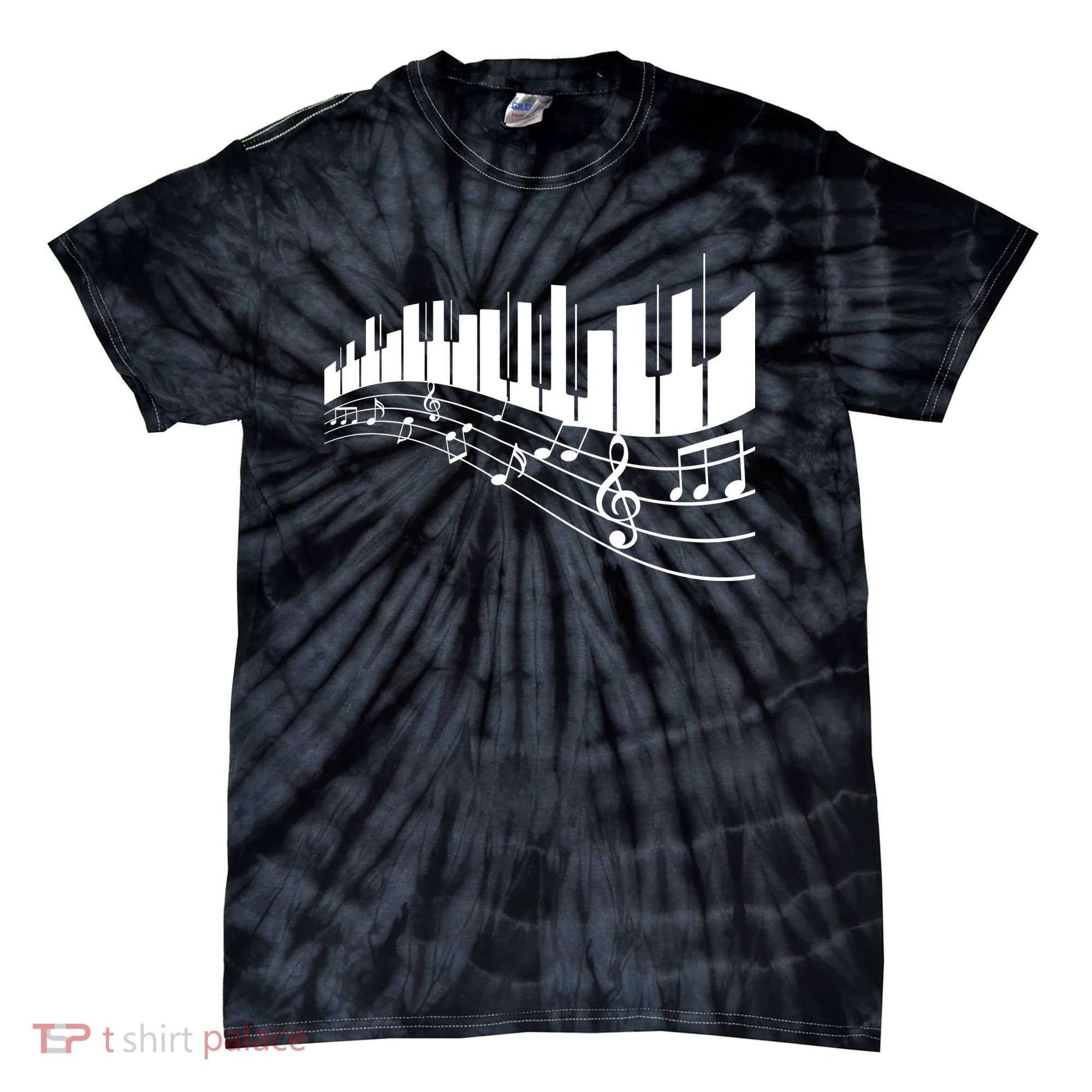 Piano Notes Musical Tie-Dye T-Shirt