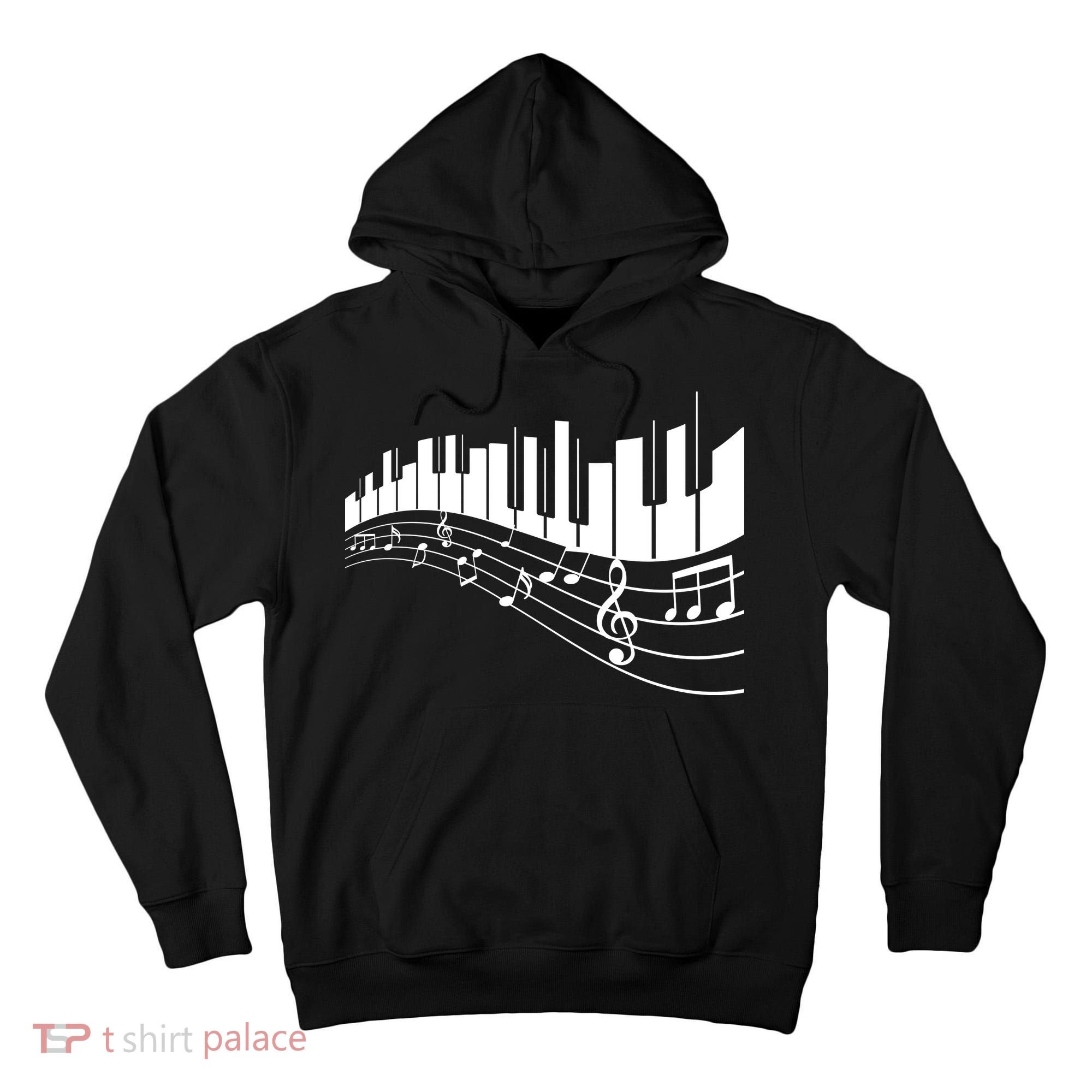 Piano Notes Musical Tall Hoodie