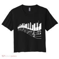 Piano Notes Musical Women's Crop Top Tee thumb 0
