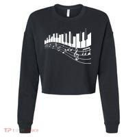 Piano Notes Musical Cropped Pullover Crew thumb 0
