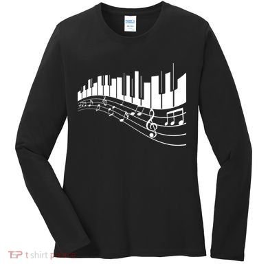 Piano Notes Musical Women's Long Sleeve Shirt