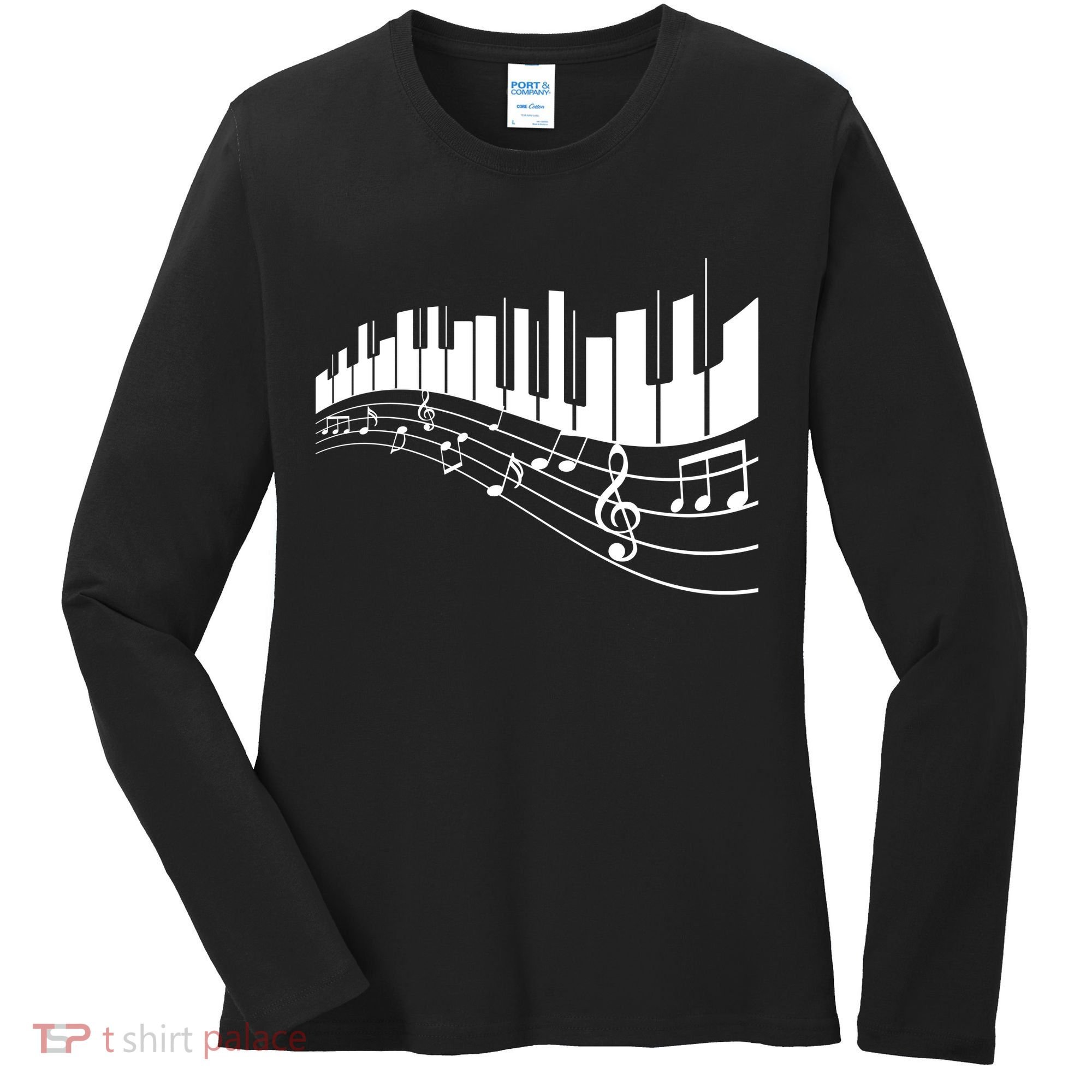 Piano Notes Musical Women's Long Sleeve Shirt
