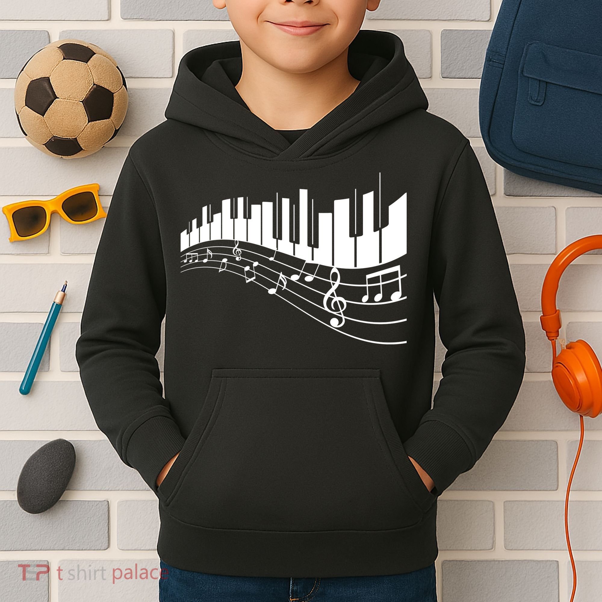 Piano Notes Musical Kids Hoodie