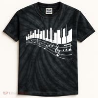 Piano Notes Musical Kids Tie-Dye T-Shirt thumb 0