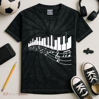 Piano Notes Musical Kids Tie-Dye T-Shirt thumb 2