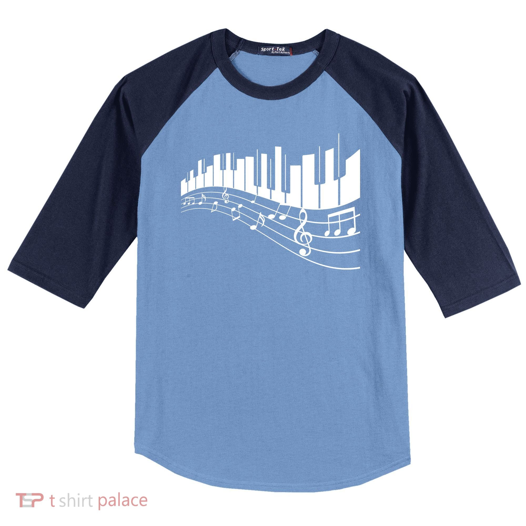 Piano Notes Musical Raglan Baseball Sleeve Shirt