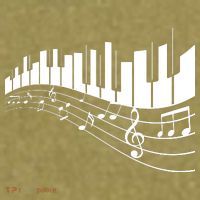Piano Notes Musical Garment-Dyed Women's Muscle Tee thumb 6