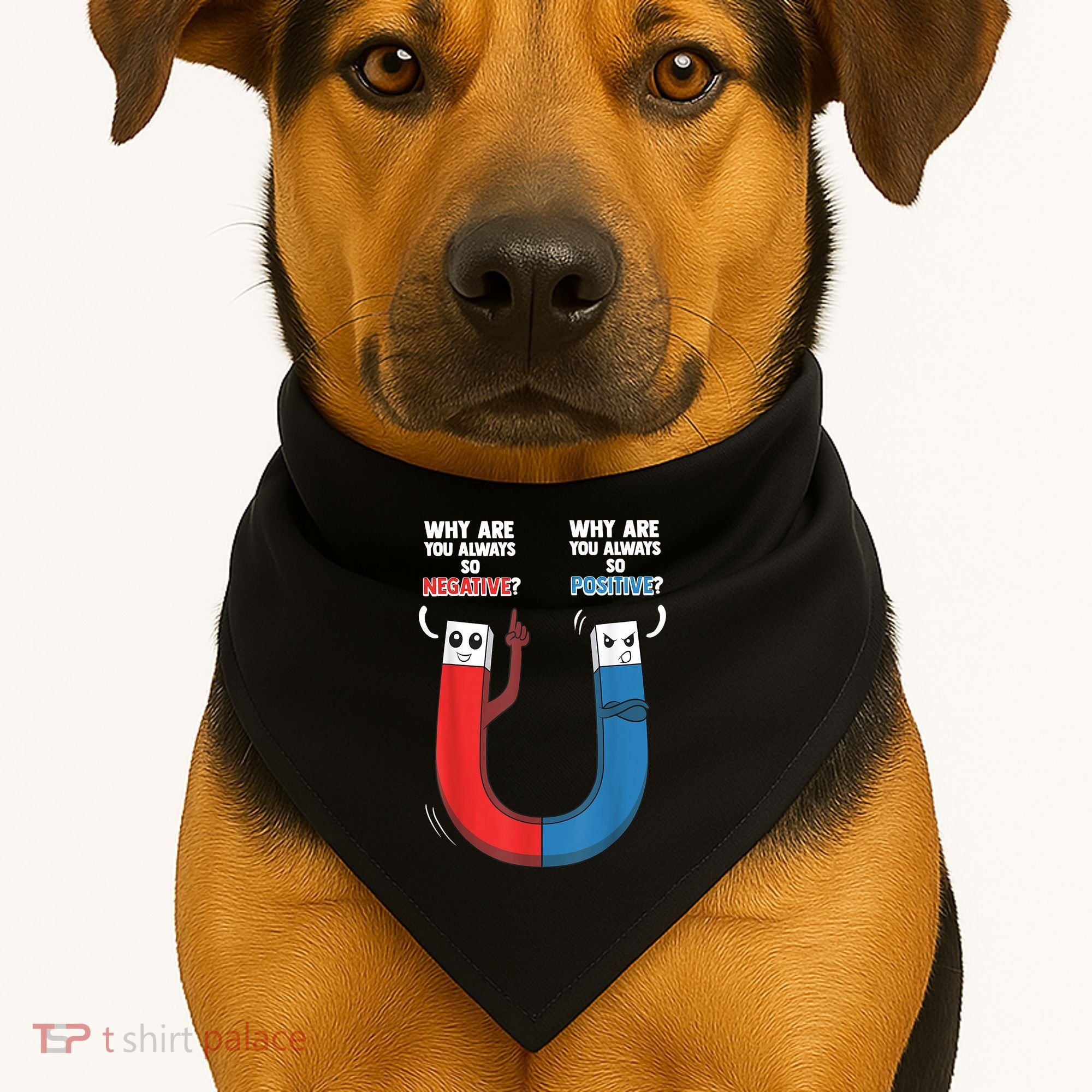 Positive Negative Magnet Science Chemistry Geek USA-Made Doggie Bandana