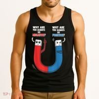 Positive Negative Magnet Science Chemistry Geek Tank Top thumb 3