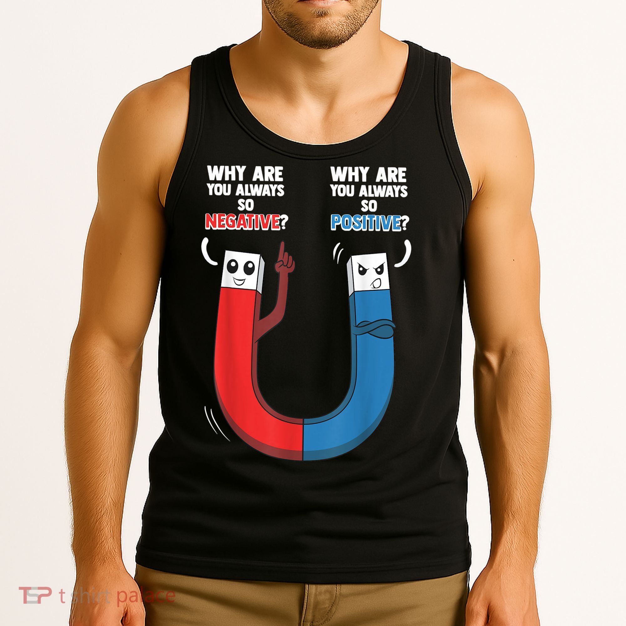 Positive Negative Magnet Science Chemistry Geek Tank Top