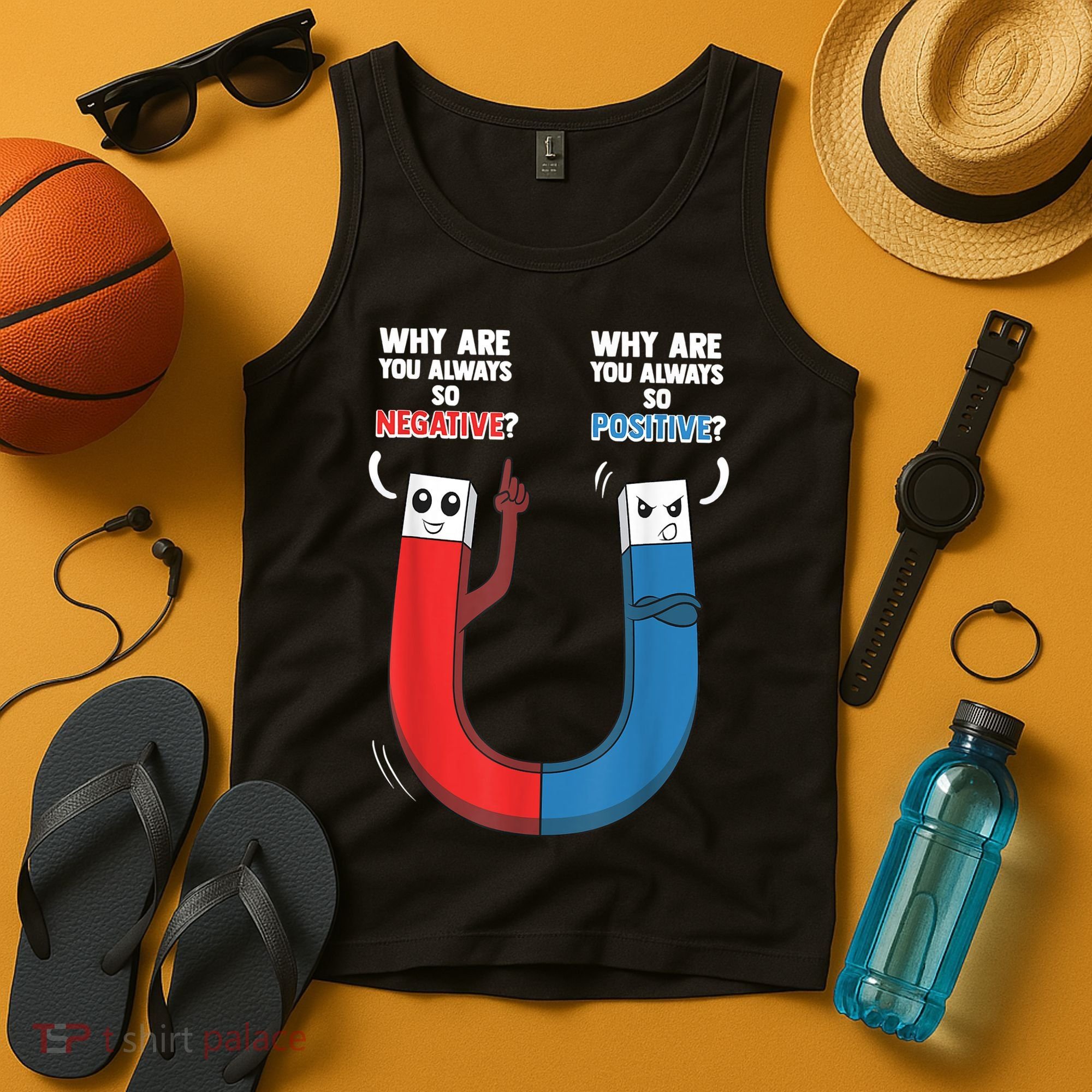 Positive Negative Magnet Science Chemistry Geek Tank Top