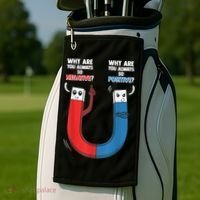Positive Negative Magnet Science Chemistry Geek Golf Towel thumb 2