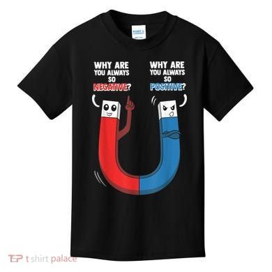 Positive Negative Magnet Science Chemistry Geek Kids T-Shirt