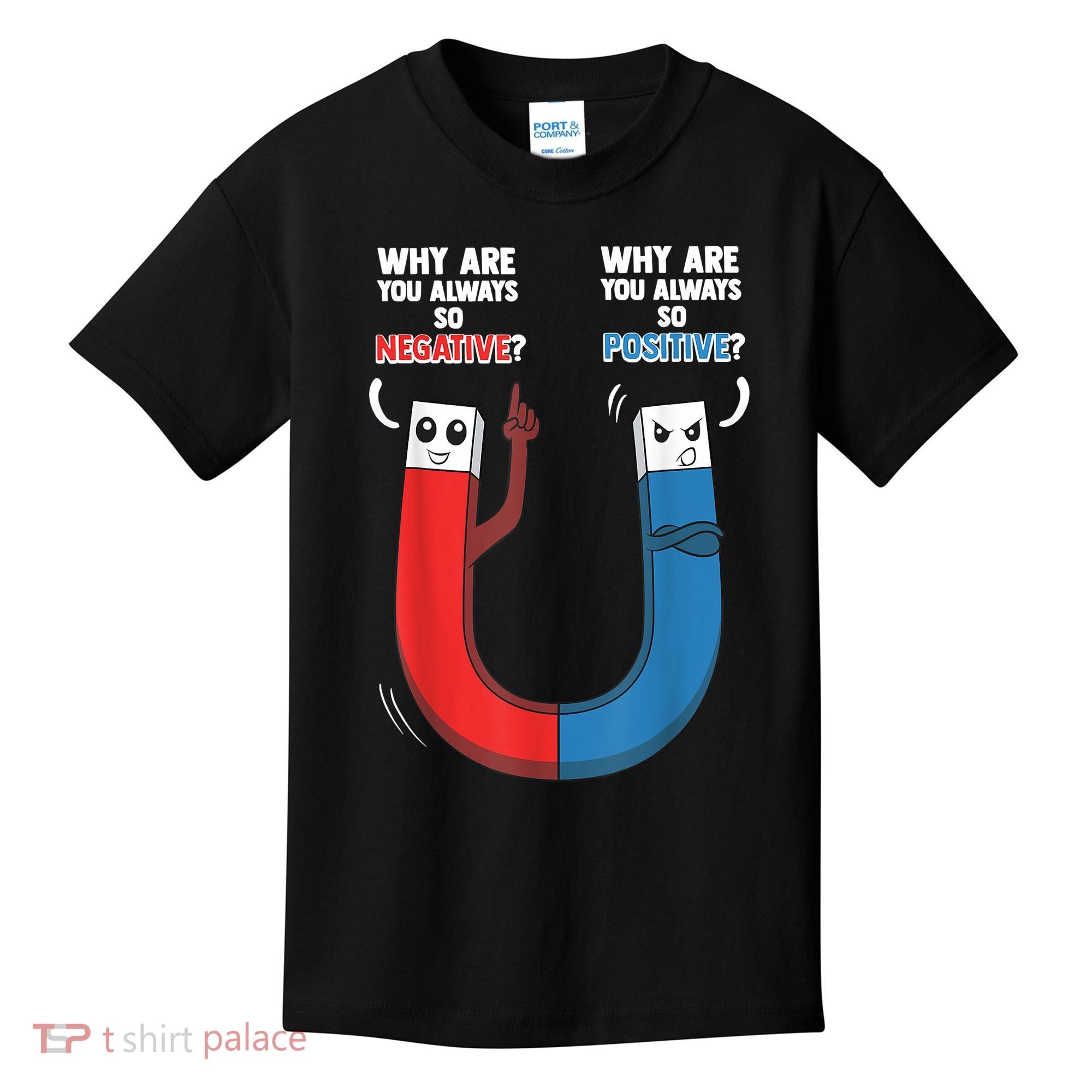 Positive Negative Magnet Science Chemistry Geek Kids T-Shirt