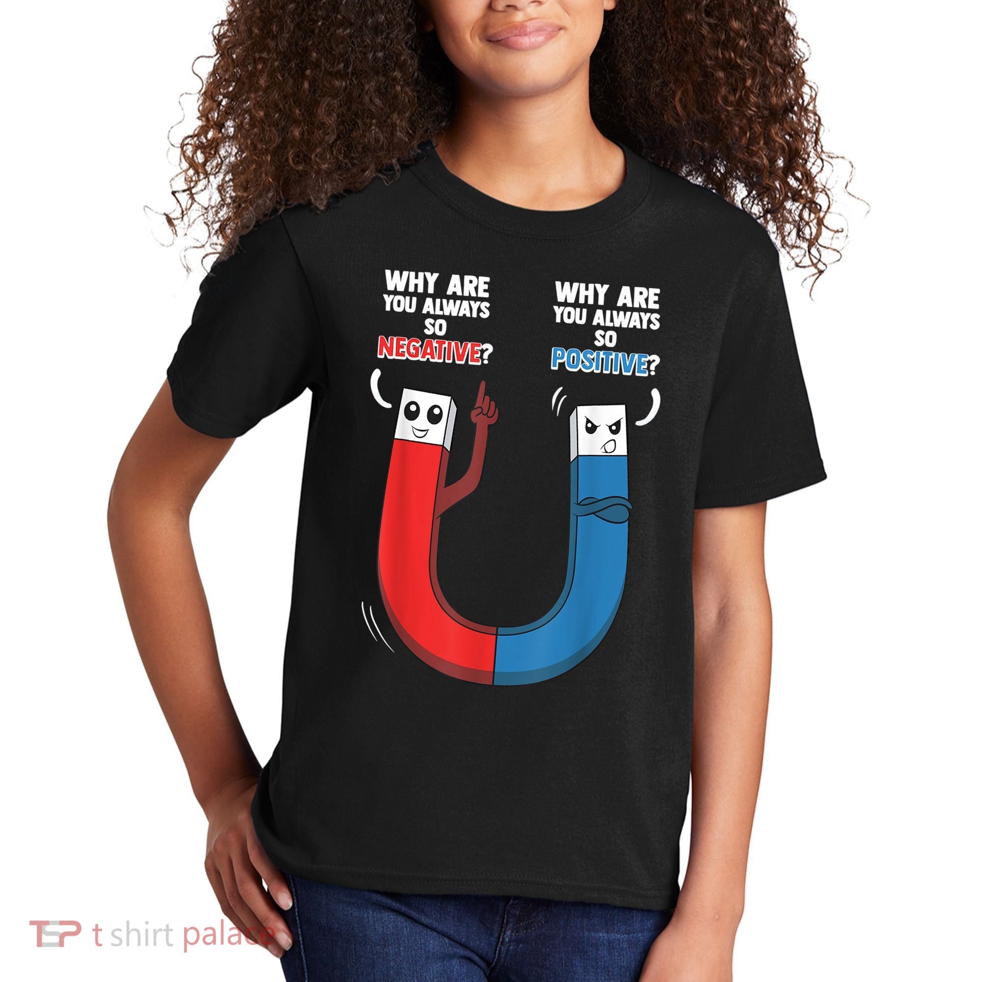 Positive Negative Magnet Science Chemistry Geek Kids T-Shirt