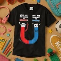 Positive Negative Magnet Science Chemistry Geek Kids T-Shirt thumb 3