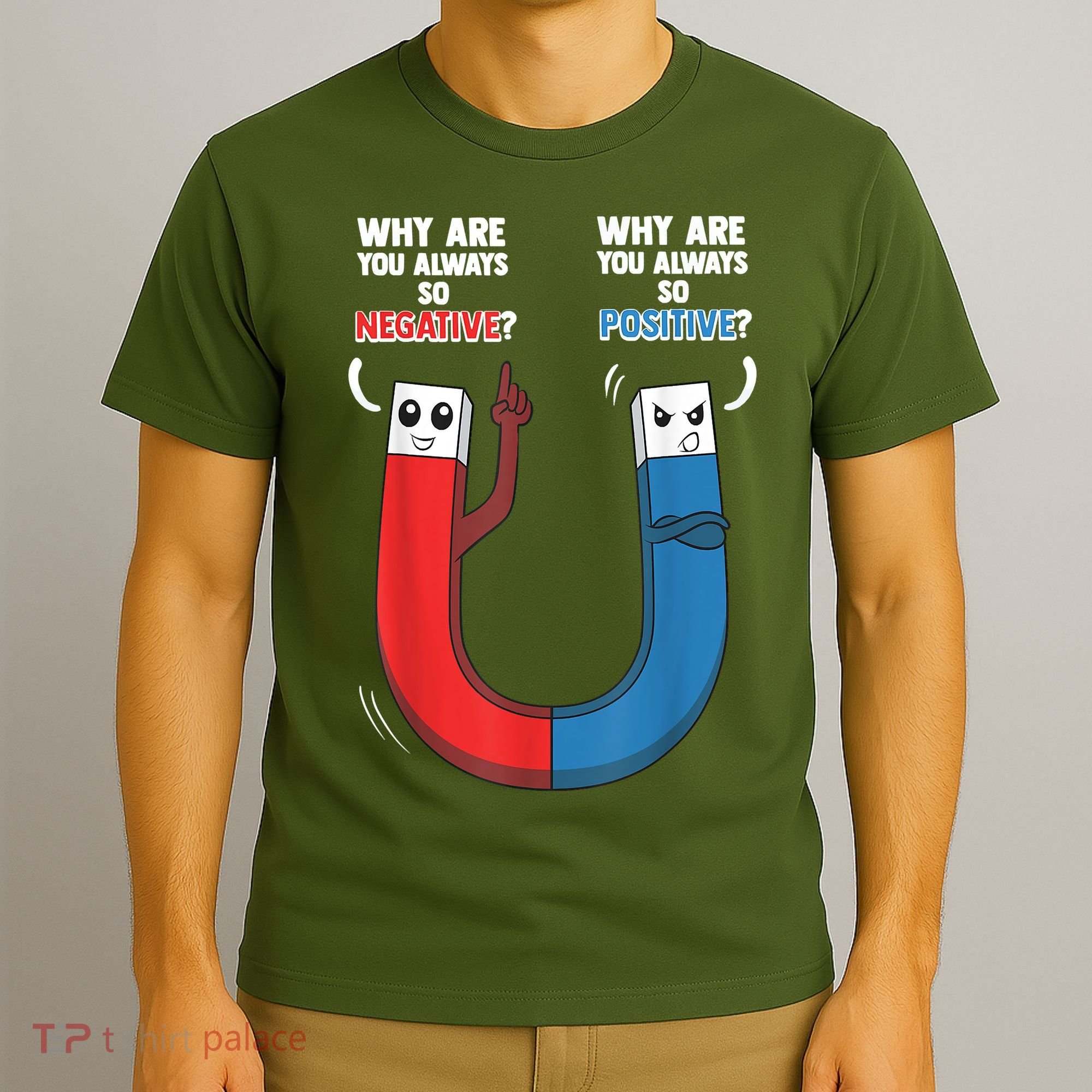 Positive Negative Magnet Science Chemistry Geek T-Shirt