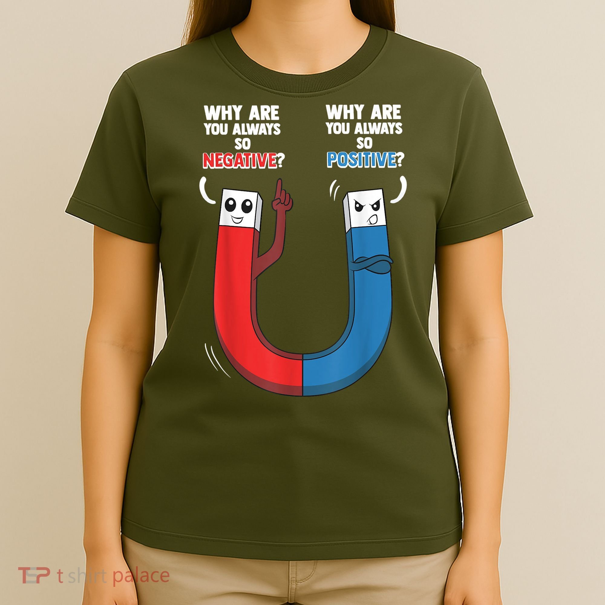 Positive Negative Magnet Science Chemistry Geek T-Shirt