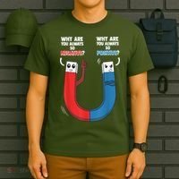 Positive Negative Magnet Science Chemistry Geek T-Shirt thumb 6