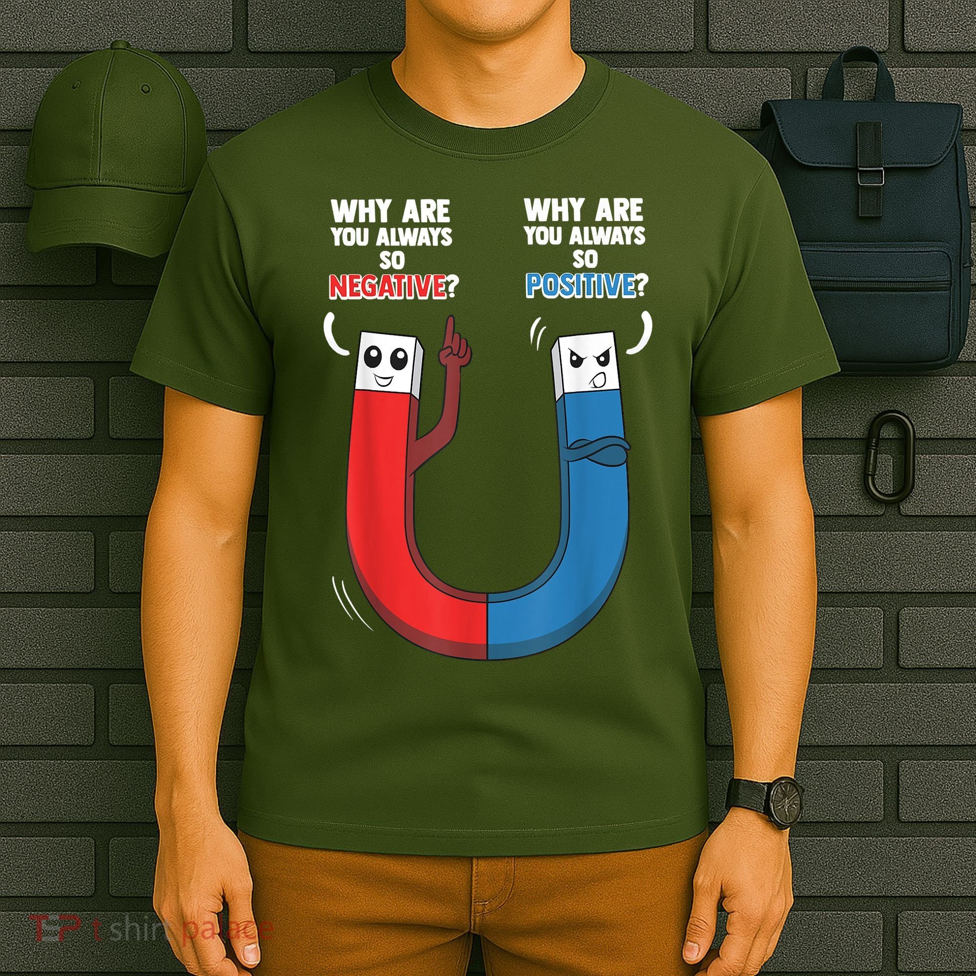 Positive Negative Magnet Science Chemistry Geek T-Shirt