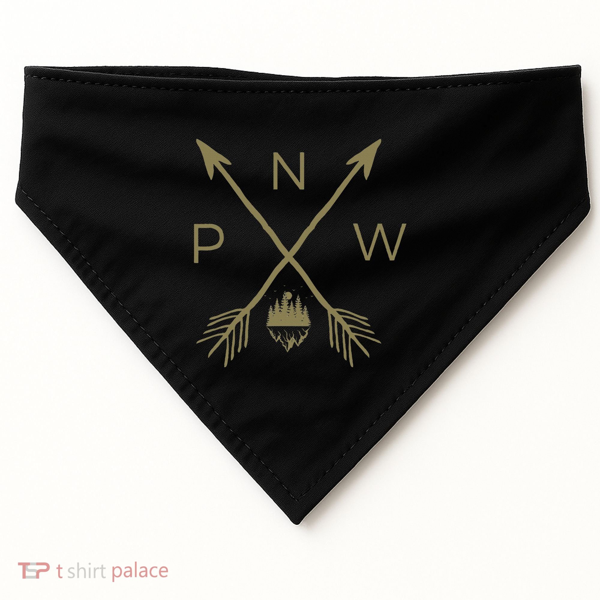 Pacific Northwest Mountain Cool Pnw Pacific Northwest USA-Made Doggie Bandana