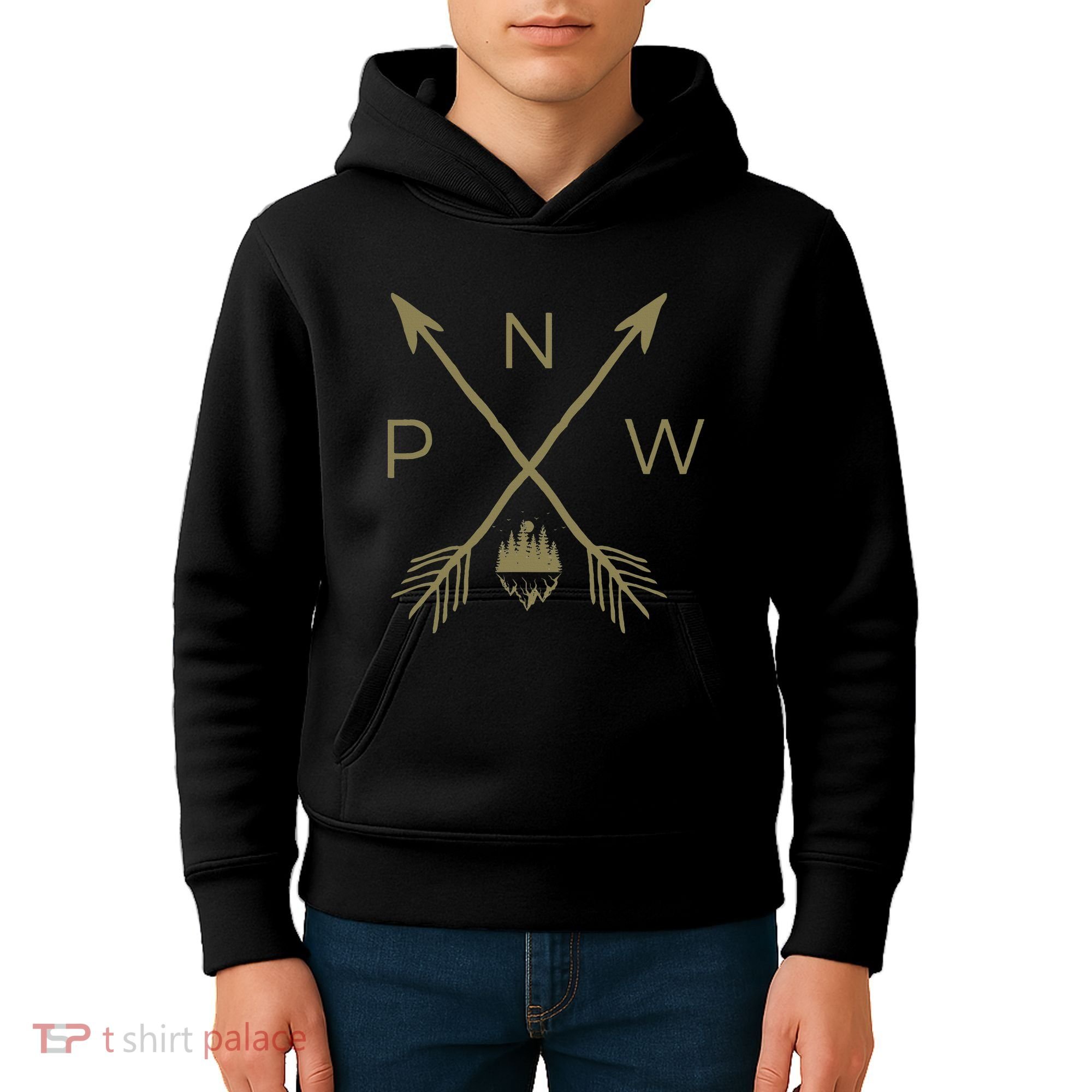 Pacific Northwest Mountain Cool Pnw Pacific Northwest Kids Hoodie