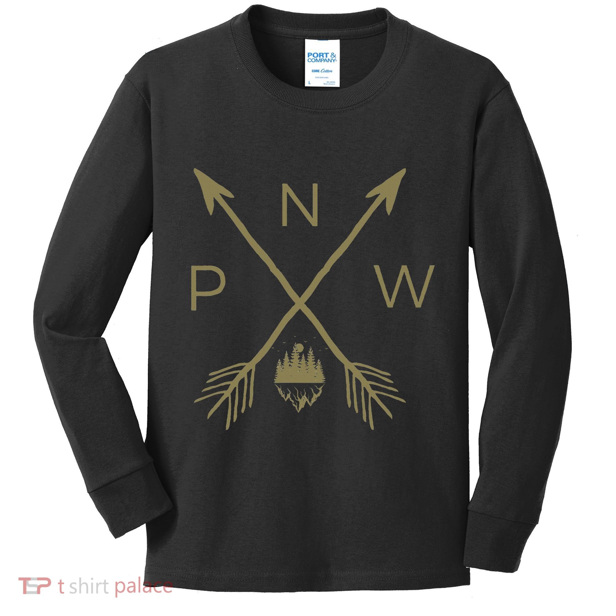 Pacific Northwest Mountain Cool Pnw Pacific Northwest Kids Long Sleeve Shirt