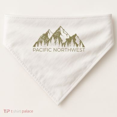 Pacific Northwest Mountain Pnw Pacific Northwest USA-Made Doggie Bandana