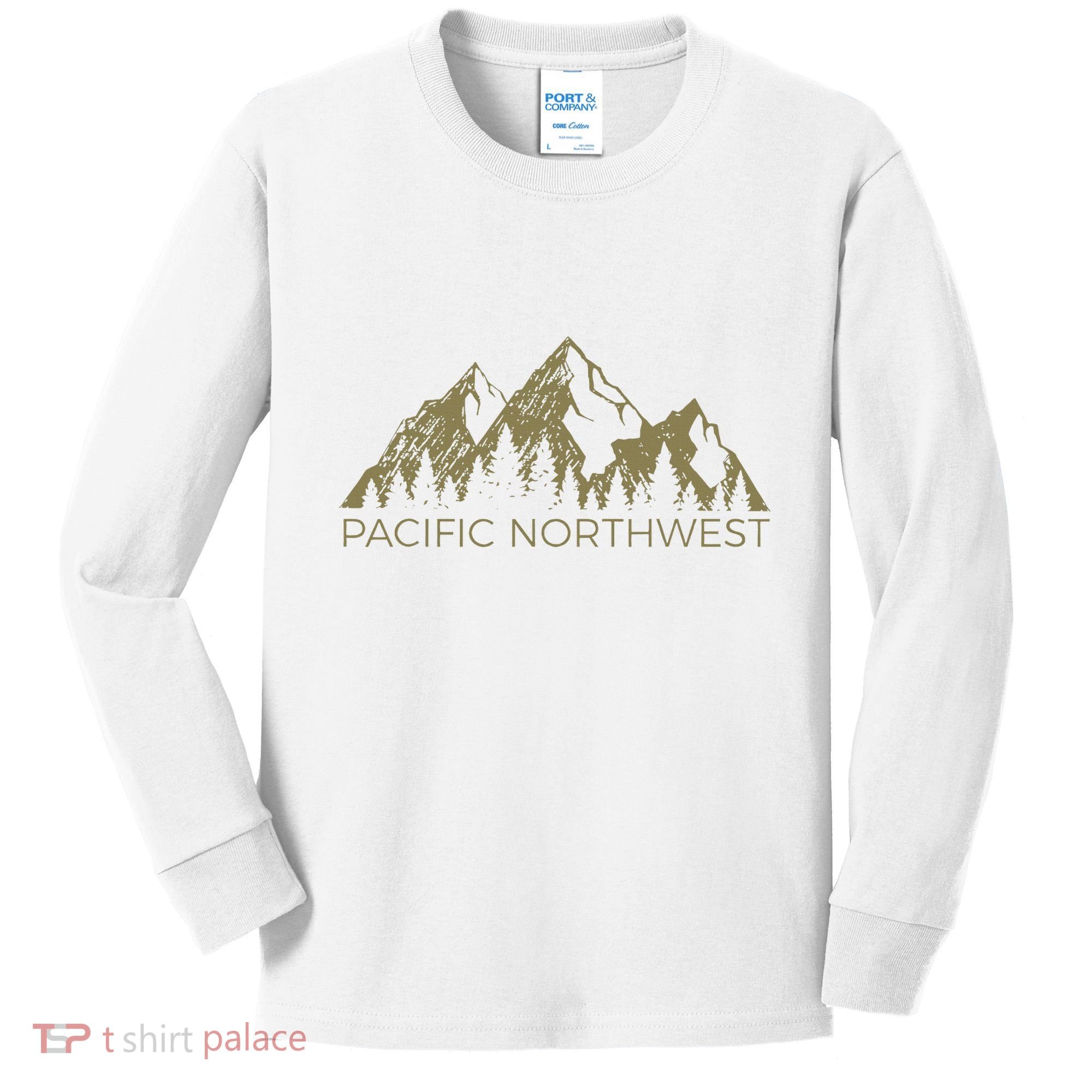 Pacific Northwest Mountain Pnw Pacific Northwest Kids Long Sleeve Shirt