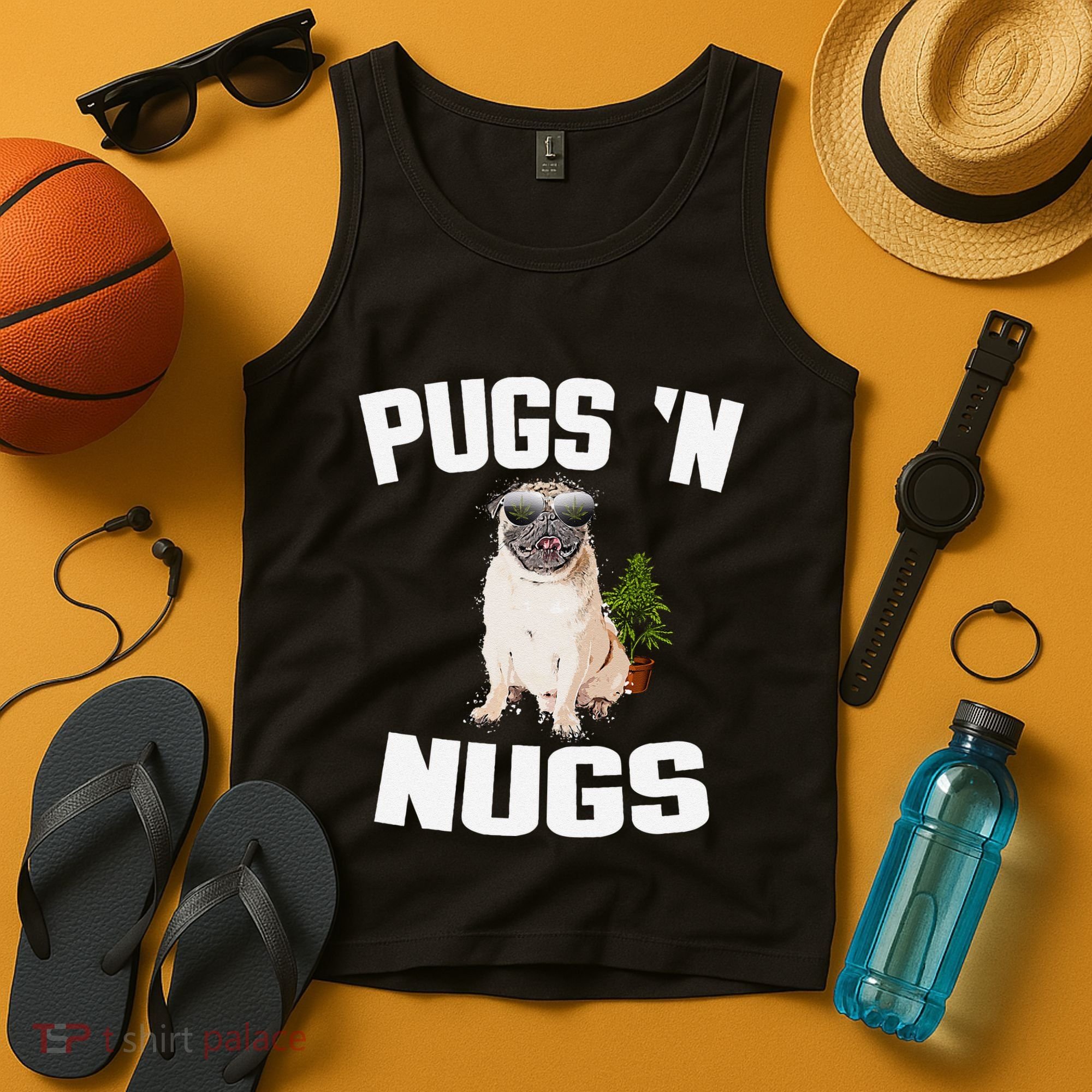 Pugs ´N Nugs Cannabis Pot Weed Smoking Smoke Hash Tank Top