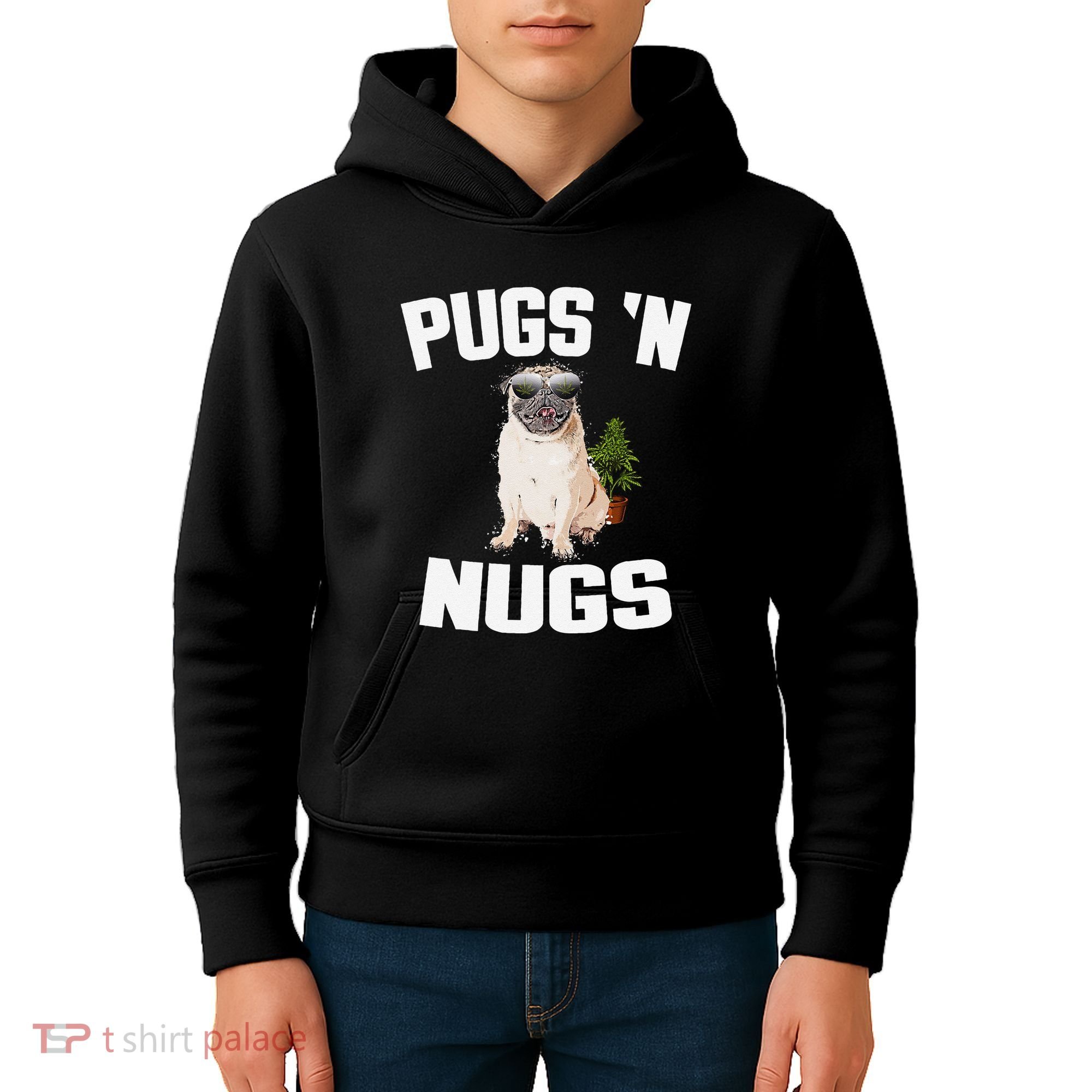 Pugs ´N Nugs Cannabis Pot Weed Smoking Smoke Hash Kids Hoodie