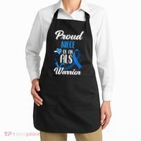 Proud Niece Of An ALS Warrior Aunt Uncle ALS Awareness Apron thumb 2
