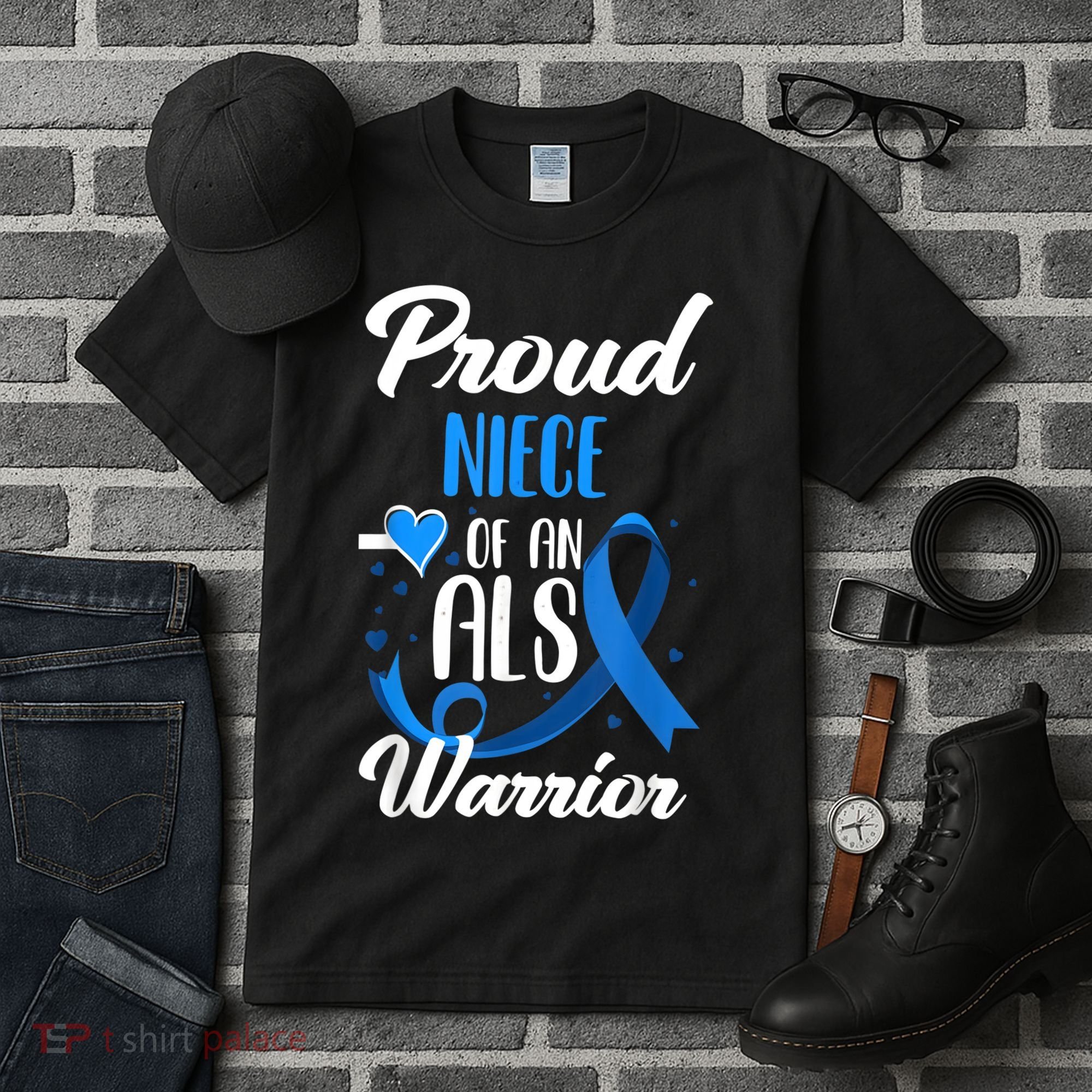 Proud Niece Of An ALS Warrior Aunt Uncle ALS Awareness Tall T-Shirt