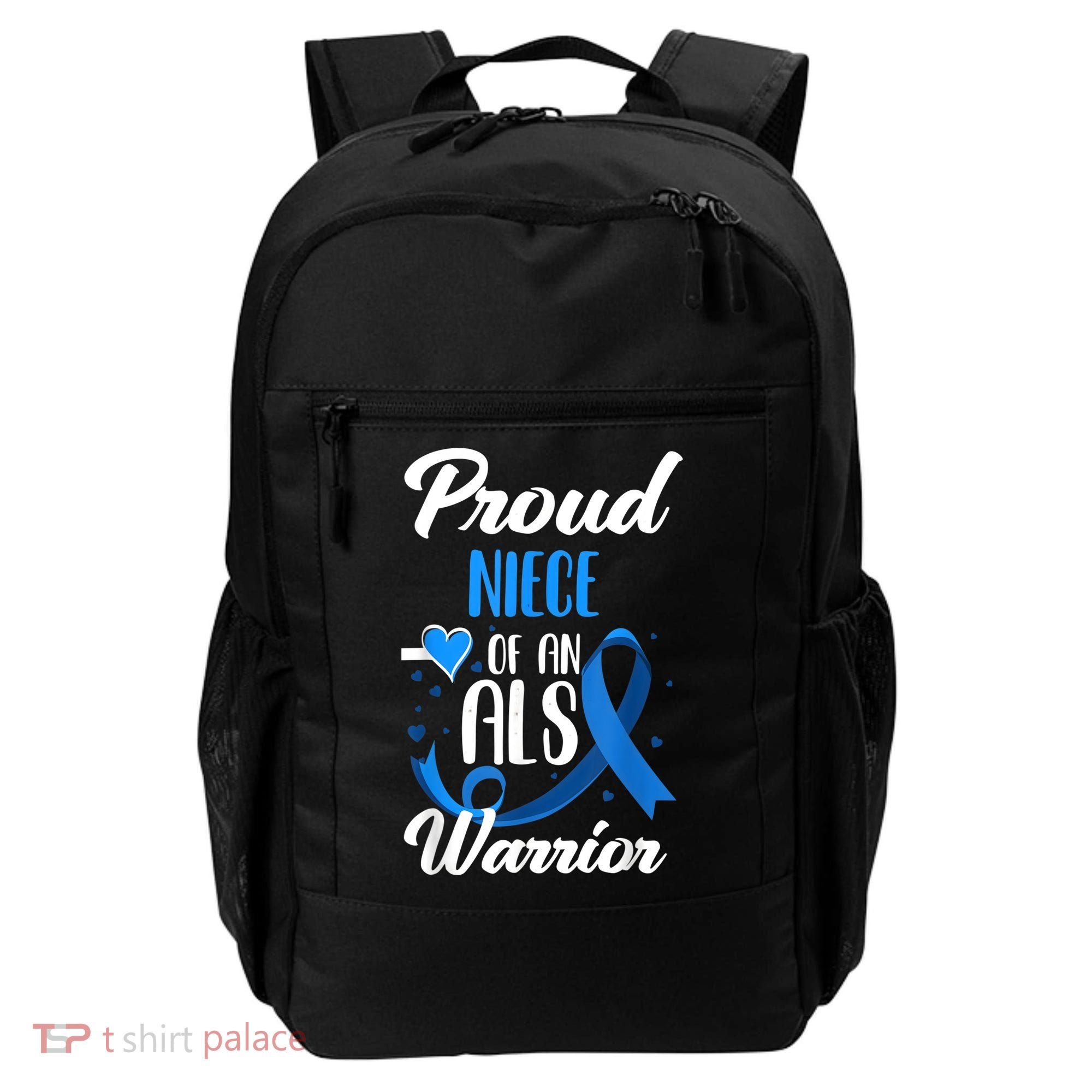 Proud Niece Of An ALS Warrior Aunt Uncle ALS Awareness Backpack