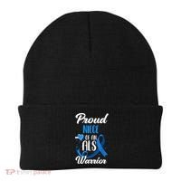 Proud Niece Of An ALS Warrior Aunt Uncle ALS Awareness Beanie thumb 0