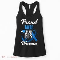 Proud Niece Of An ALS Warrior Aunt Uncle ALS Awareness Women's Tank Top thumb 0