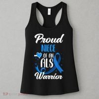 Proud Niece Of An ALS Warrior Aunt Uncle ALS Awareness Women's Tank Top thumb 3