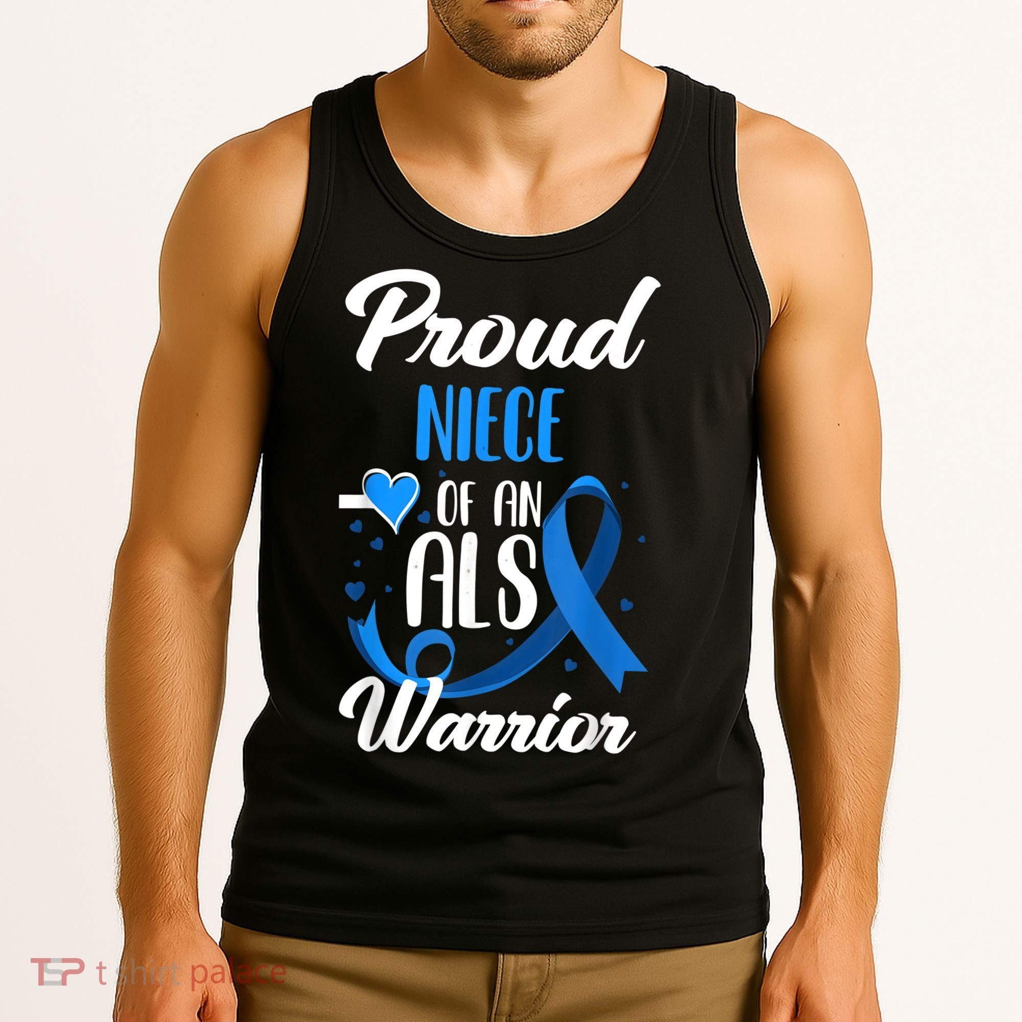 Proud Niece Of An ALS Warrior Aunt Uncle ALS Awareness Tank Top