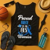 Proud Niece Of An ALS Warrior Aunt Uncle ALS Awareness Tank Top thumb 4