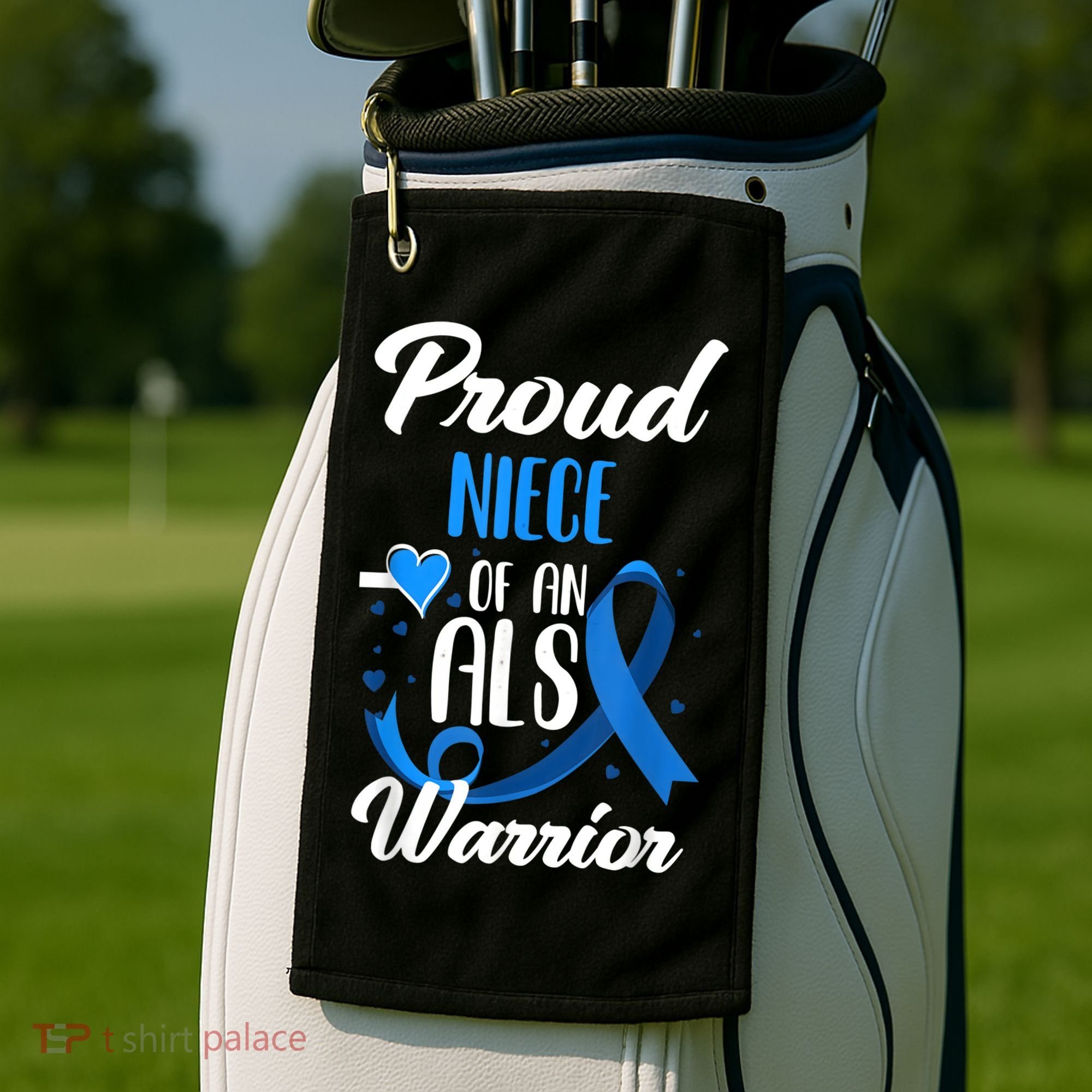 Proud Niece Of An ALS Warrior Aunt Uncle ALS Awareness Golf Towel
