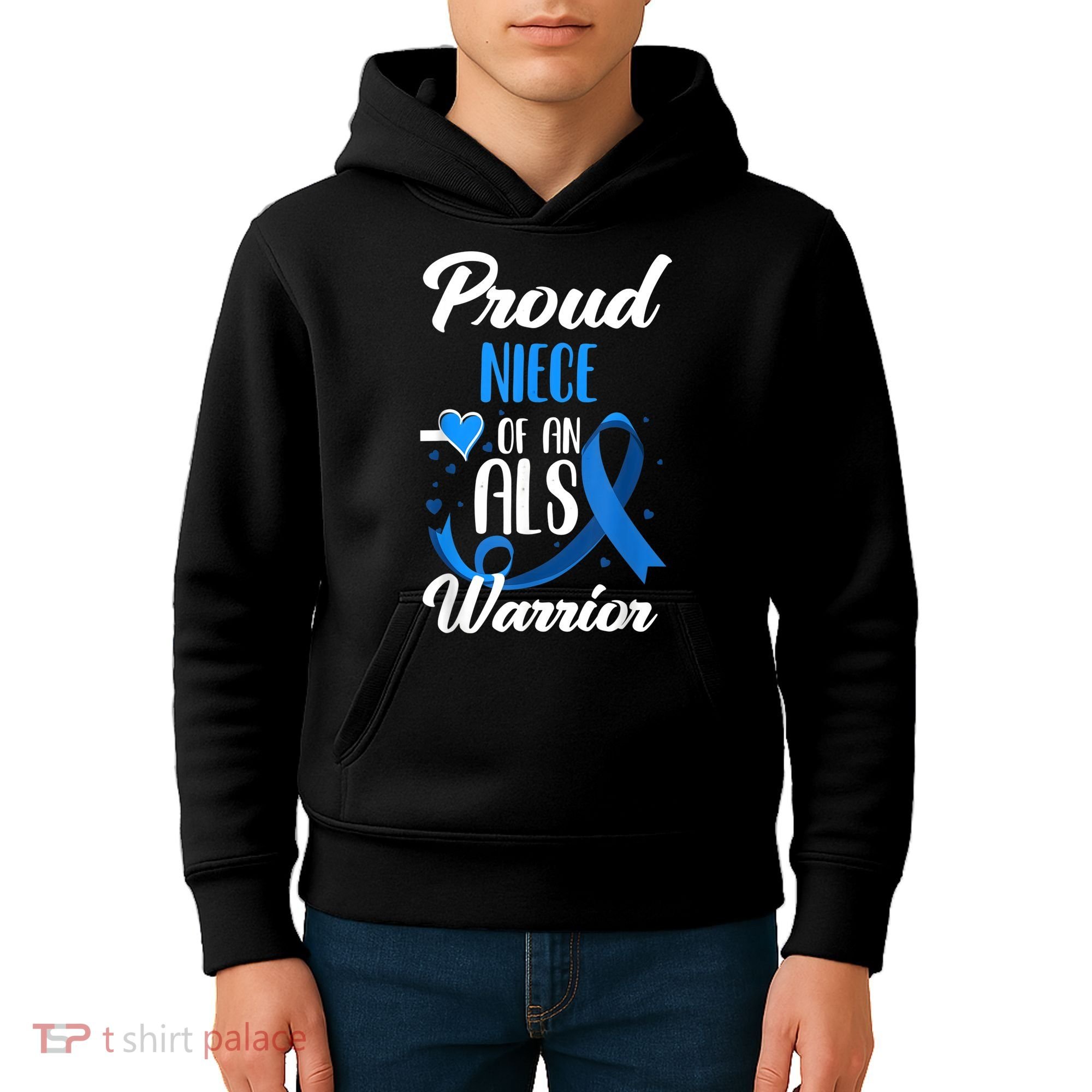 Proud Niece Of An ALS Warrior Aunt Uncle ALS Awareness Kids Hoodie