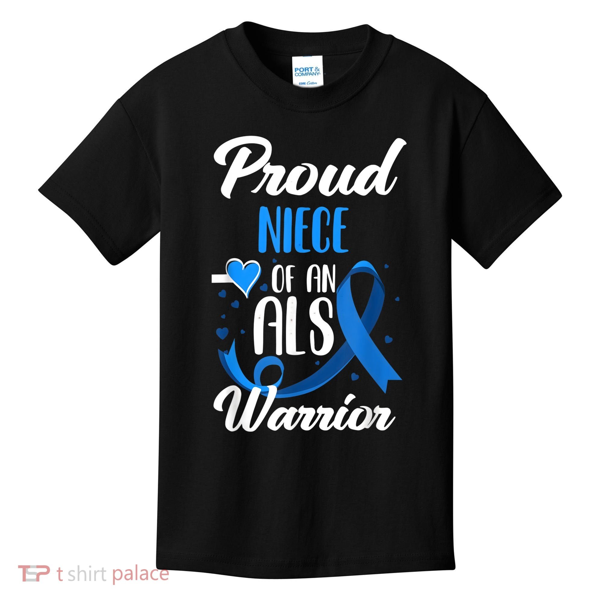 Proud Niece Of An ALS Warrior Aunt Uncle ALS Awareness Kids T-Shirt