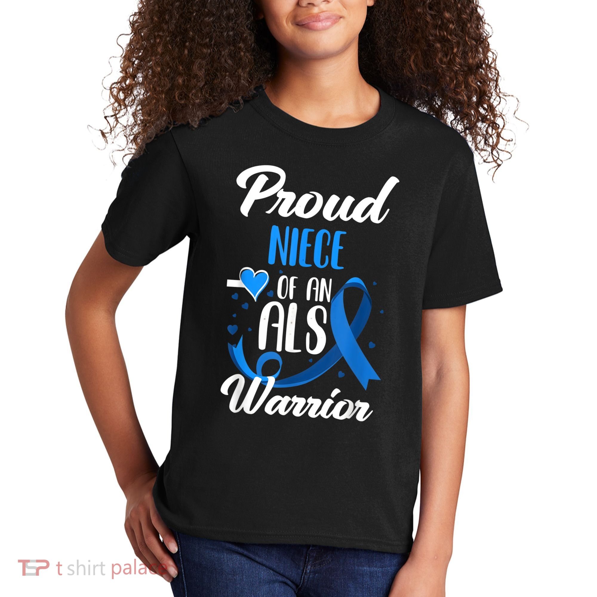 Proud Niece Of An ALS Warrior Aunt Uncle ALS Awareness Kids T-Shirt