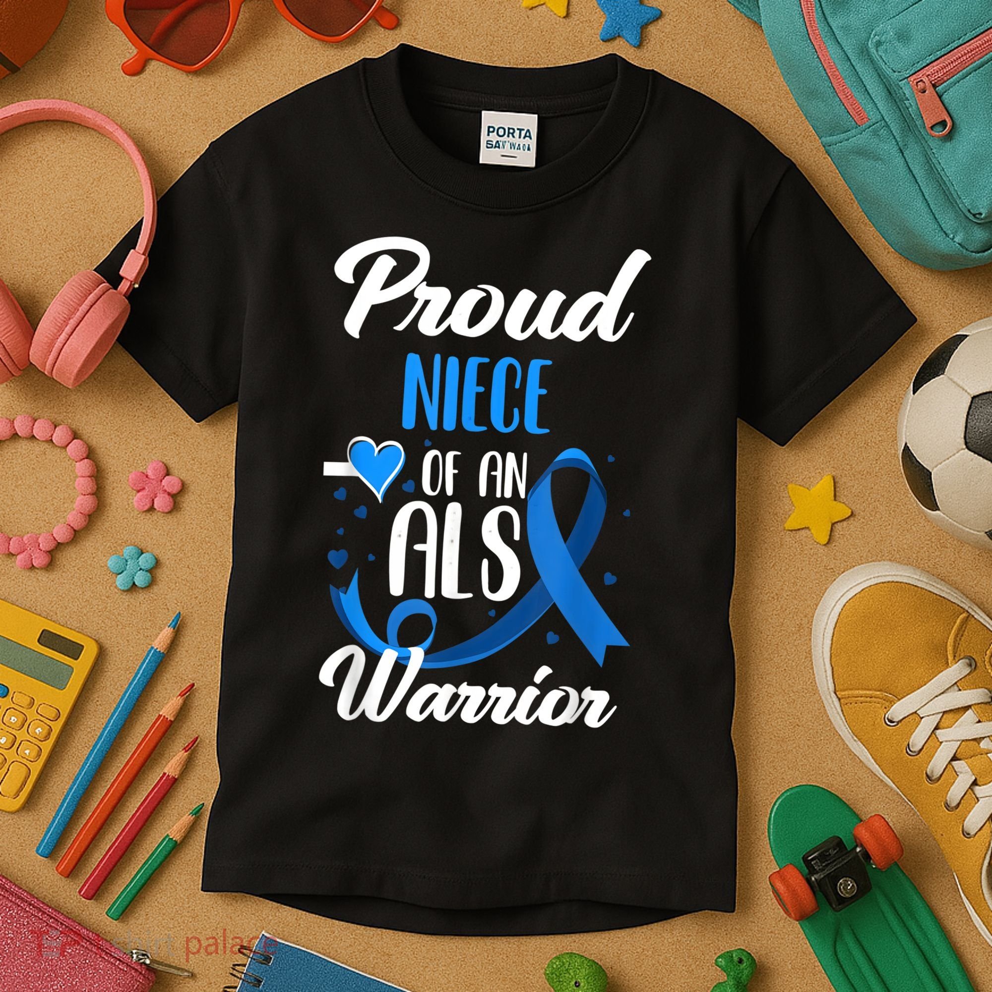 Proud Niece Of An ALS Warrior Aunt Uncle ALS Awareness Kids T-Shirt