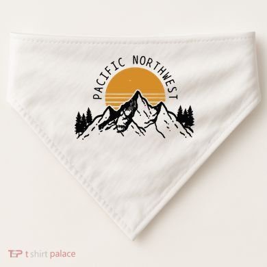 Pacific Northwest PNW Vintage Oregon Idaho Washington Gift USA-Made Doggie Bandana