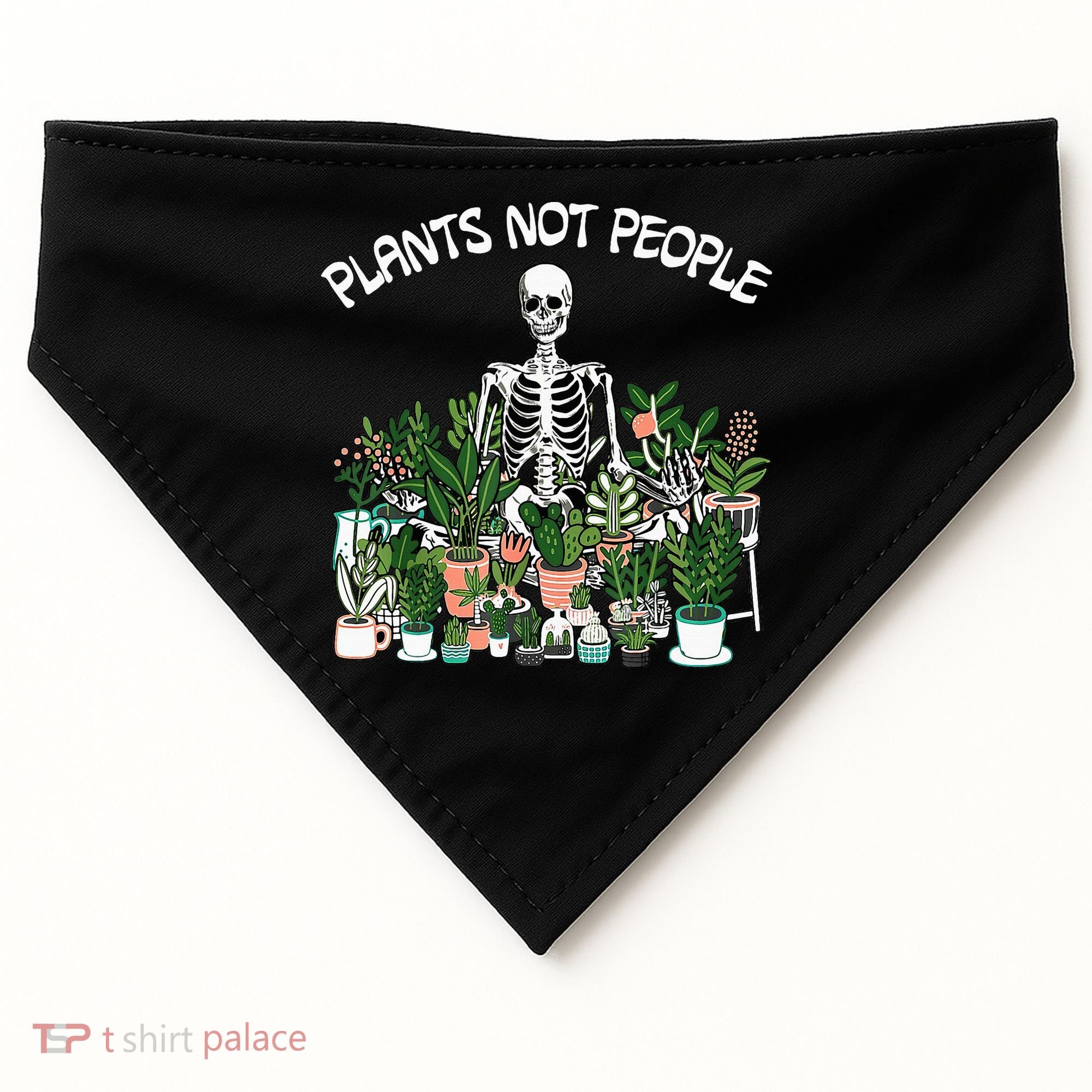 Plants Not People Skeleton Funny Gardening USA-Made Doggie Bandana