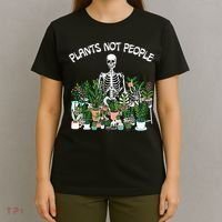 Plants Not People Skeleton Funny Gardening T-Shirt thumb 4